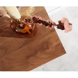 DeLife Vitrine Stonegrace Akazie Braun Steinfurnier 1 Tür 2 Schübe V-Fuß Schwarz