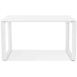 Kadima Design Computertisch  120x60 cm  Designer Homeoffice ergonomisch platzsparend  Weiß Holz-Metall  Schreibtisch