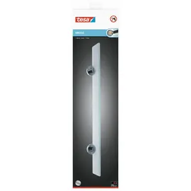 Tesa SMOOZ Glasablage aus satiniertem Glas, verchromte Halterung - Badablage zur Wandbefestigung ohne Bohren, inkl. Klebelösung - 50 mm x 600 mm x 120 mm