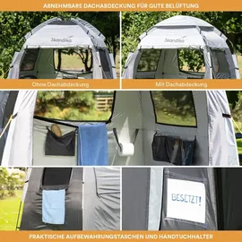 Skandika Duschzelt Camping Grau/Silber
