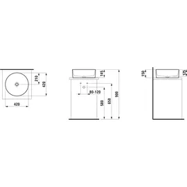 Laufen Savoy Aufsatzwaschtisch 42 x 42 cm (H8129420001121)