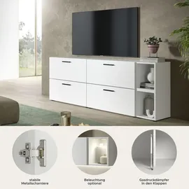 xonox.home Xonox Wohnwand Weiß, Holzwerkstoff, 176x67x34 cm Wohnzimmer, Wohnwände, Anbauwände