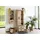 Massivmoebel24 Vitrine Schrank Mango 70 x 35 x 195 cm Beige/Weiß