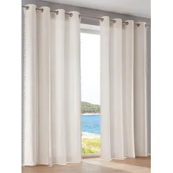 Gardine HEINE HOME Gr. 3, beige (natur), B:135cm H:225cm, Polyester, Leinen, Gardinen