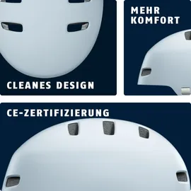 ABUS Fahrradhelm XOXO - Cityhelm im Skater-Look - Helm für Skateboard, Fahrrad, cooter - mit optimiertem Kinnpolster - für Jugendliche und Erwach... - Blau