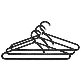 Peppermint Products Kleiderbügel ROPE HANGER Textil-KLEIDERBÜGEL aus Seil 3er Set S schwarz