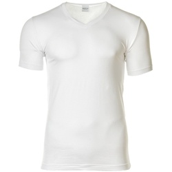 NOVILA Herren T-Shirt - V-Ausschnitt, Stretch Cotton, Fein-Single-Jersey Weiß XL