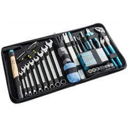 HAZET Premium Werkzeug-Ledertasche 1520/64 Sechskant massiv 6,3 (1/4 Zoll), Vierkant hohl 6,3 mm (1/4 Zoll) Außen-Doppel-Sechskant-Tractionsprofil, Außen-Sechskant-Tractionsprofil, Kreuzschlitz Profil PH, Pozid