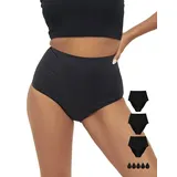 MyMonthlys Inkontinenzslip Periodenunterwäsche MONA High Waist 3er schwarz starke Blutung schwarz S/36