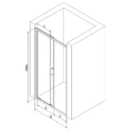 Mexen Apia Duschtür 105 x 190 cm 845-105-000-70-00