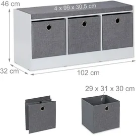 Relaxdays Polsterbank Mehrfarbig 102 x 46 x 32 cm
