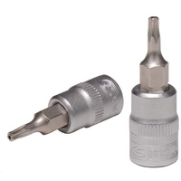 KS Tools 1/4" Bit-Stecknuss, Fünfstern mit Stirnlochbohrung, TS20, aus