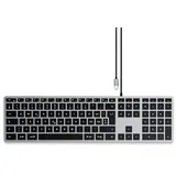 Satechi Slim W3 Kabelgebunden Tastatur Schweiz, QWERTZ Anthrazit Multimediatasten, mit numerischer T