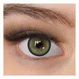 charmiga Kontaktlinsen farbig ohne Stärke grün | farbige grüne Jahreslinsen | weiche Linsen | 2 Stück Farblinsen + Linsenbehälter | 0.0 Dioptrien | natürliche Farben | Charmiga Bliss Forest Green