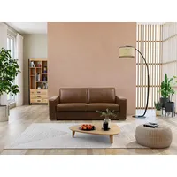 vente-unique Schlafsofa mit Matratze 3-Sitzer - 100% Büffelleder - Vintage-Optik - Matratze 18 cm - DELECTEA II