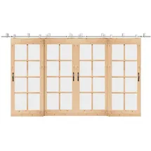 vidaXL Schiebetür-beschlagsatz 200 Cm Edelstahl Silbern - Vidaxl