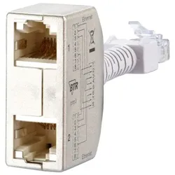 Cable-sharing-Adapter, Fast Ethernet/Fast Ethernet, silber