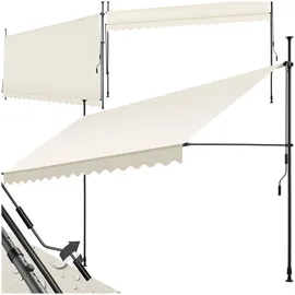 Tectake tectake® Klemmmarkise, mit Handkurbel, höhenverstellbar - 304 cm, einfache Montage