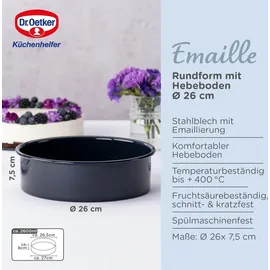 Dr. Oetker Back-Liebe Emaille Garantieform mit Hebeboden Ø 26 cm
