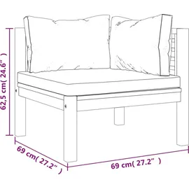 vidaXL Garten-Lounge-Set 6-tlg. grau Akazie
