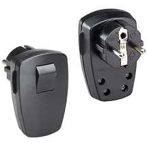 Bachmann SCHUKO-Winkelstecker, abschaltbar, schwarz