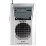 Mini-Radio, batteriebetrieben, tragbarer Multifunktions-AM/FM-Radioplayer für Senioren - Silber/Schwarz
