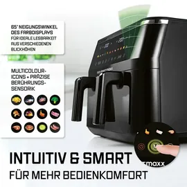 GOURMETmaxx Doppelkammer Heißluftfritteuse 2 x 4,5 l schwarz