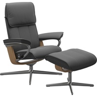 Stressless Stressless® Fußhocker Admiral, mit Cross Base, Größe M & L, Holzakzent Eiche grau