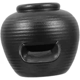 Toddmomy Brunnen Fließendes Wasser Tontopf Teichbrunnen Tischbrunnen Wasserbrunnen Zimmerbrunnen Indoor Gartenbrunnen Tiere Desktop Brunnen Schwarze Keramik