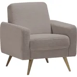 exxpo - sofa fashion Sessel »Samso, Loungesessel«, elegant und bequem, aktueller Cord Bezug braun