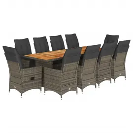 vidaXL Garten-Bistro-Set 11-tlg. Grau