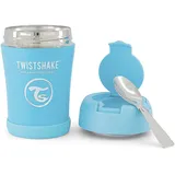 COFI TWISTSHAKE Thermobehälter für Babys und Kinder | 350 ml | Inklusive Löffel - Pastel Blue, Blau