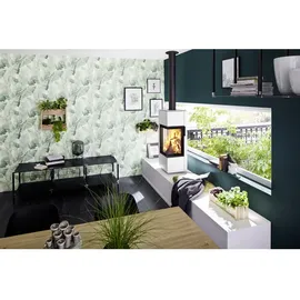 Marburg Vliestapete weiß/grün Floral, 10,05 x 0,53 m)