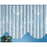 Heimtexland Gardinen Jacquard Store mit Kräuselband weiß halb-transparent, Blumen
