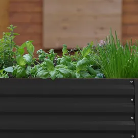 Relaxdays Hochbeet eckig 30 x 120 x 90 cm weiß