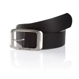 Tom Tailor Ledergürtel TTAMY Ledergürtel mit eckiger Dornschließe schwarz 75