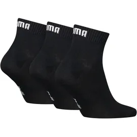 Puma Quarter Plain Socken 3er Pack Schwarz 35-38