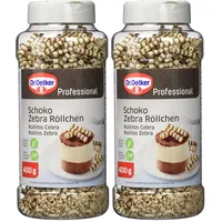 Dr. Oetker Schoko Zebra Röllchen Dekor 400,0 g, 1 St.