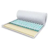 Fdm - Topper 180x200 cm Matratzenauflage mit RavineBlue-Schaum Höhe 8 cm Latex H2 H4