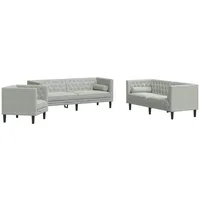 VidaXL Sofa Set Hellgrau Samt