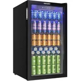 EUHOMY 90L Getränkekühlschrank, Mini-Kühlschrank Für 126 Dosen Mit Glastür, Klei