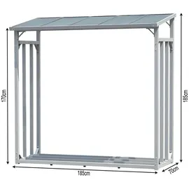 Quick Star Kaminholzregal 185 x 70 x 185 cm grau 68836443-0