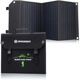 Bresser Solar Ladegerät 60W mit 1x DC- und 3x USB-A-Anschlüssen inkl. USB-A-Buchse mit QC3.0 zur Schnellladung, Solar-Panel als Ladegerät für Smartphones, Power-Stations etc.