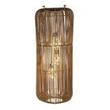 Formano Laterne Rattan Metall 60 cm 3 LED Birnen braun