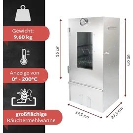 Lemodo Räucherofen 80 cm Silber