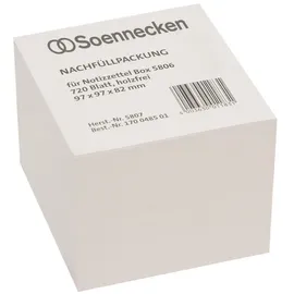 SOENNECKEN Zettelboxeinlage 5807 97x97x82mm weiß 720 Bl./Pack.