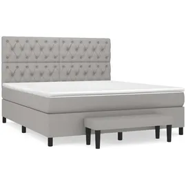 vidaXL Boxspringbett mit Matratze Hellgrau 160x200 cm Stoff - Grau
