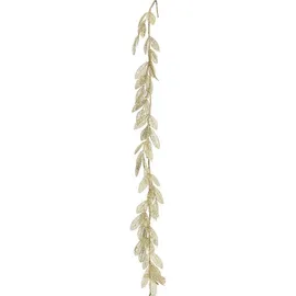 Atmosphera Créateur d'intérieur Goldene Blättergirlande mit Glitzer, 180 cm