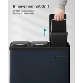 Songmics Mülleimer Mülltrennsystem, aus Metall, 3 x 8 Liter