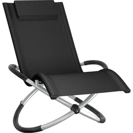 Tectake Sonnenliege 150 x 73 x 75 cm Schwarz